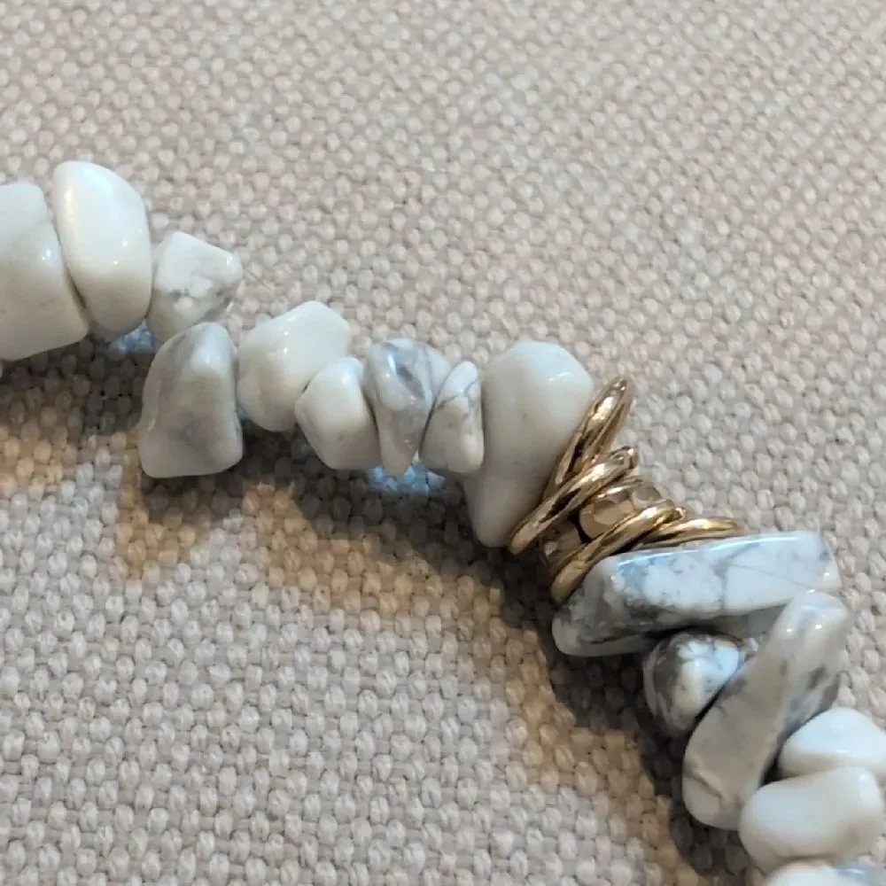White and Gold Stone Bracelet
